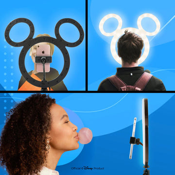 Disney Mickey Mouse Ring Light- 12 Inch LED Ring Light with Tripod and Built in Phone Holde and 3 Light Settings- Mickey Mouse Gifts